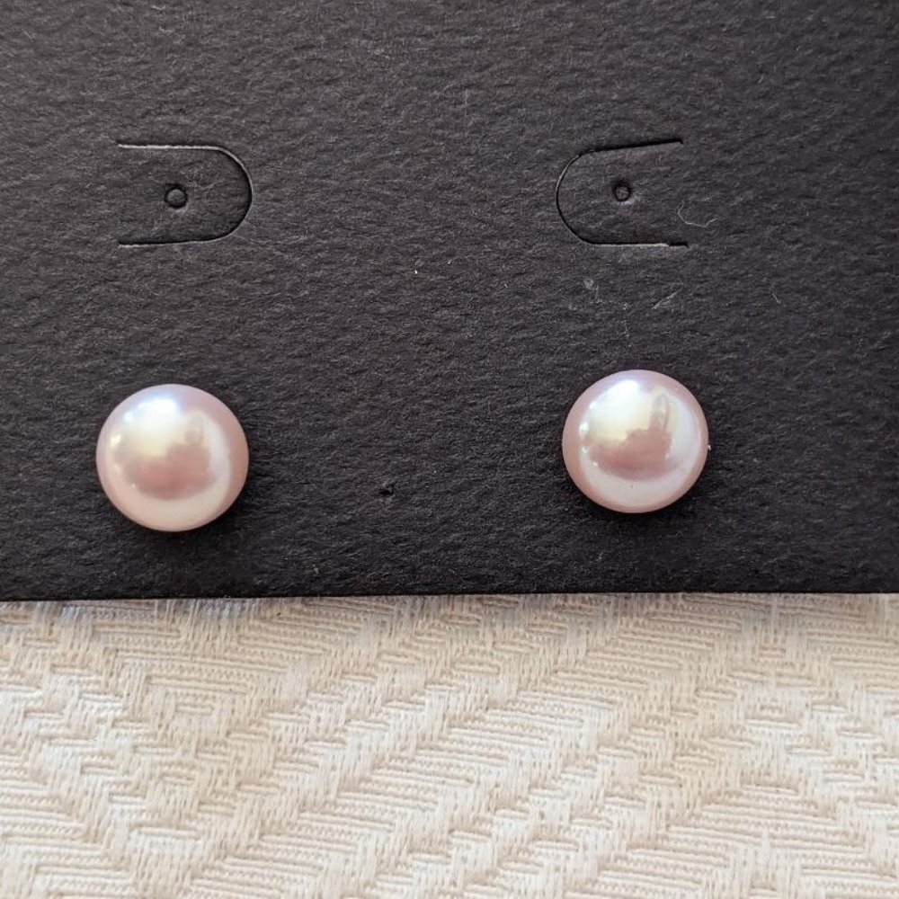 Fresh Water Pink Pearl 9mm Earrings